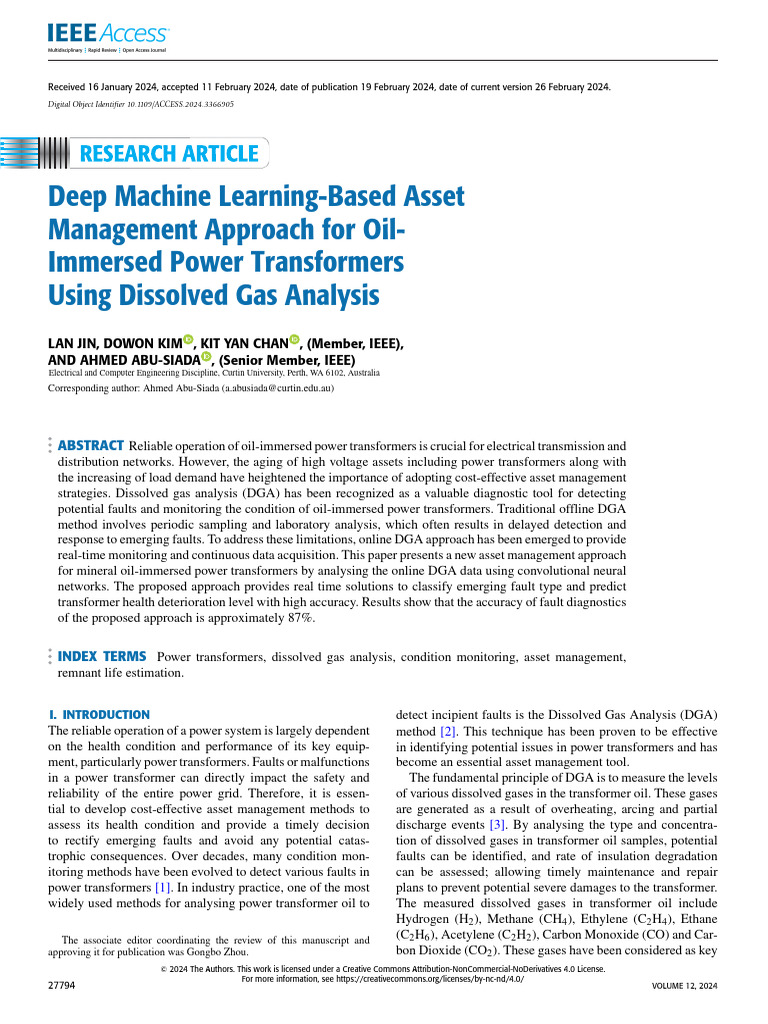 Deep Machine Learning-Based Asset Management Approach For Oil-Immersed ...