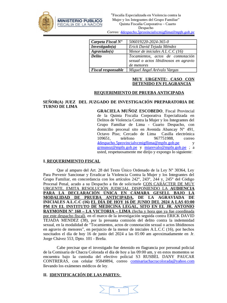 REQ. DE PRUEBA ANTICIPADA | PDF