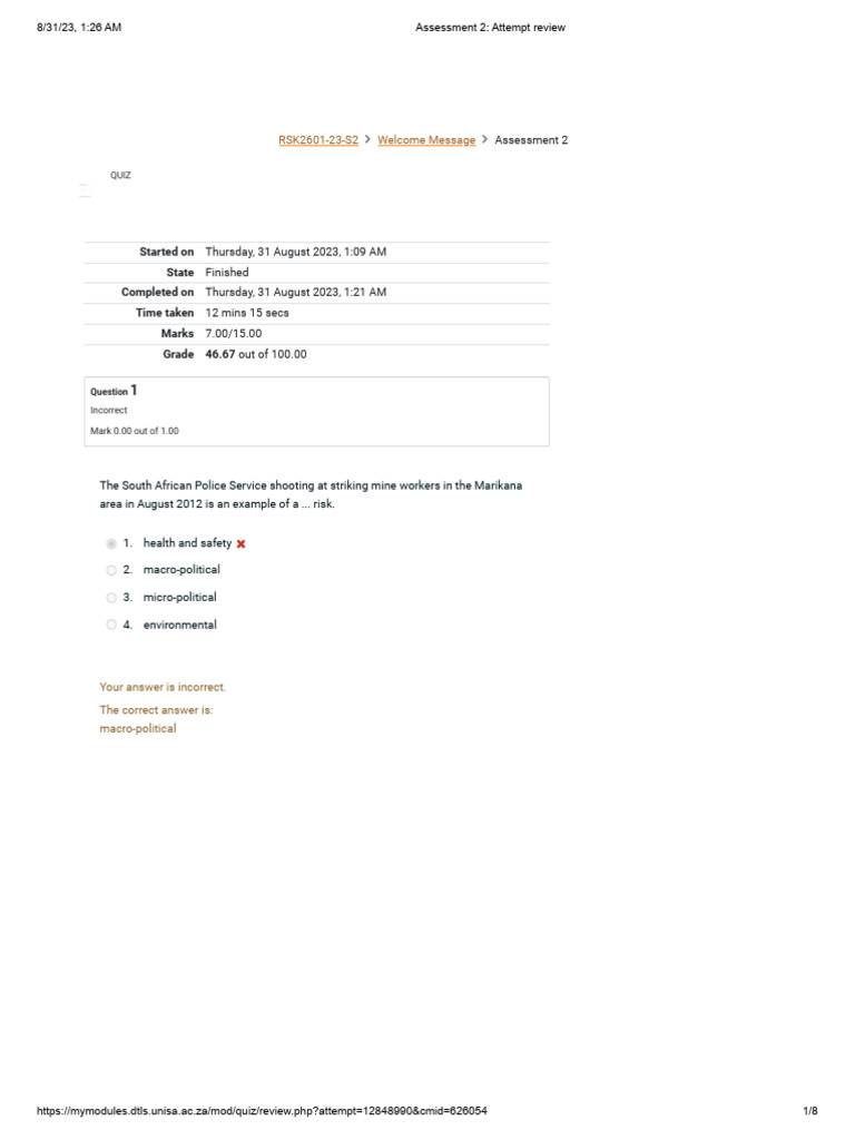 Assessment 2 - Attempt Review | PDF