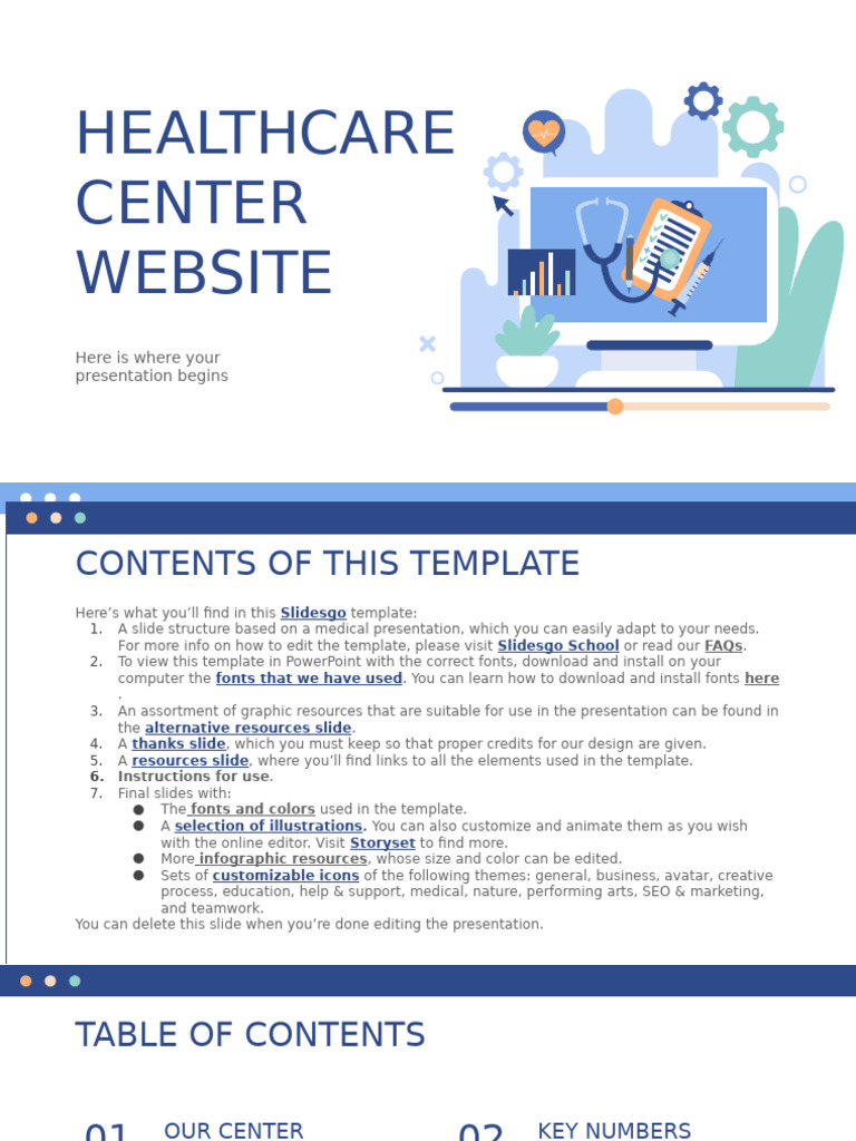 Healthcare Center Website XL by Slidesgo | PDF