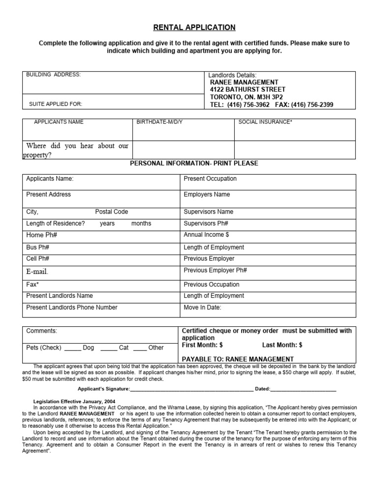 Rental Application | PDF