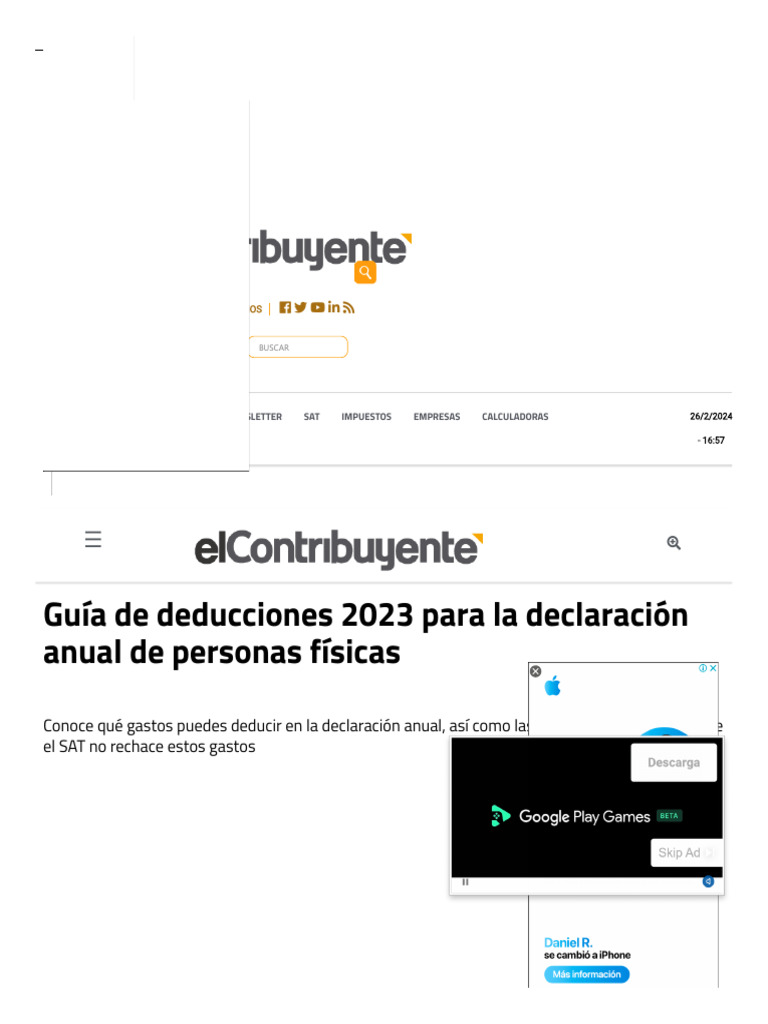 Guía de Deducciones 2023 para La Declaración Anual de Personas Físicas ...