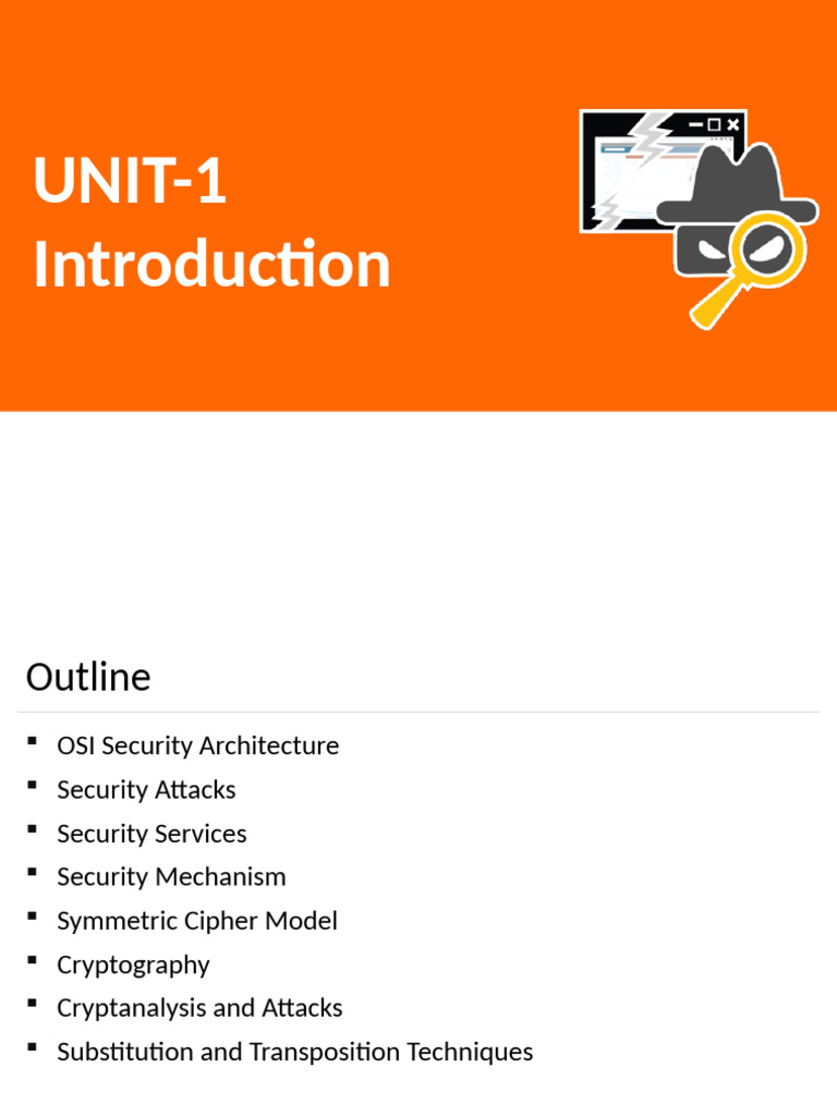 Unit 1 - 1 | PDF | Cryptography | Cryptanalysis
