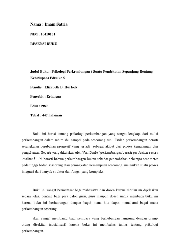 Elizabeth Hurlock Perkembangan Anak Pdf