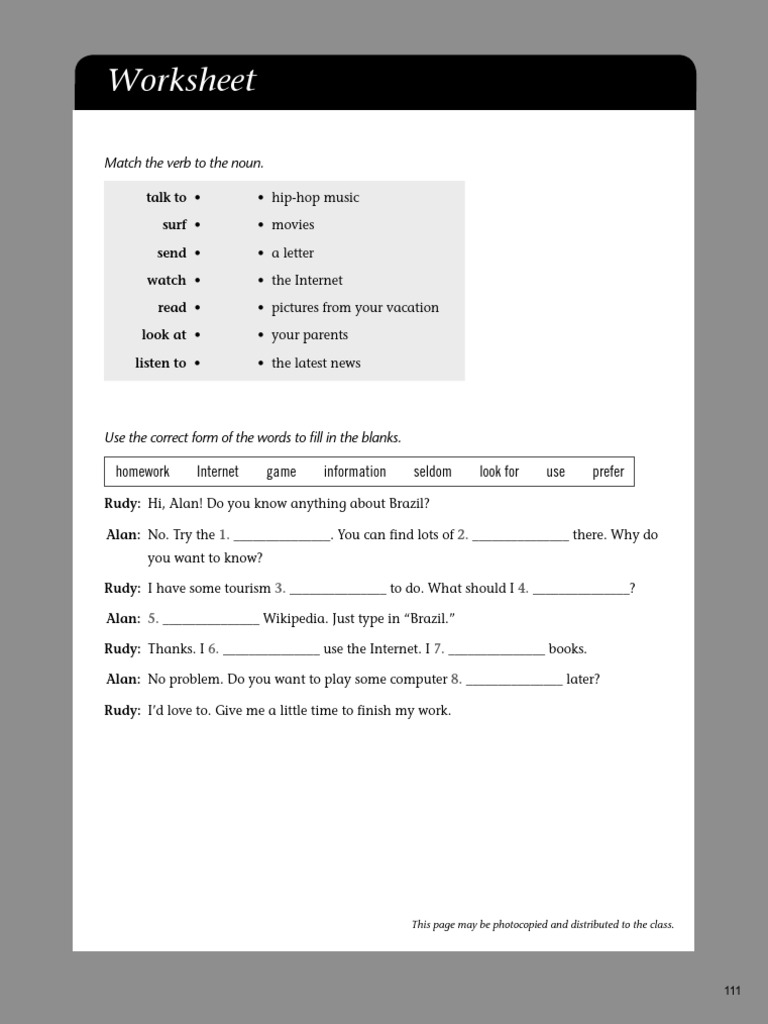 English Language Practice Worksheet | PDF | Human Communication | Computing