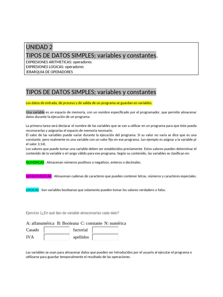 Unidad 2 | PDF