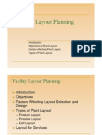 Facility Layout Planning: Objectives of Plant Layout. Factors Affecting Plant Layout. Types of Plant Layout