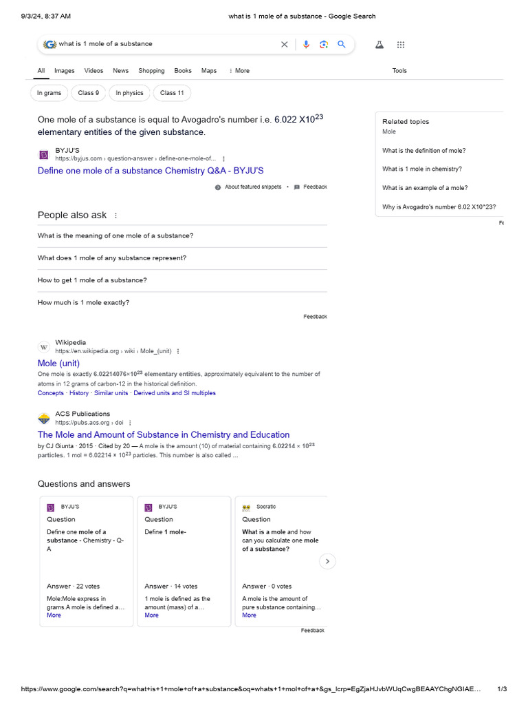 DEFINE 1 MOLE visual data 4