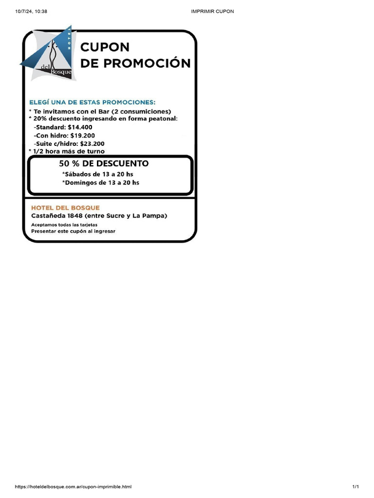 Imprimir Cupon Bosque | PDF