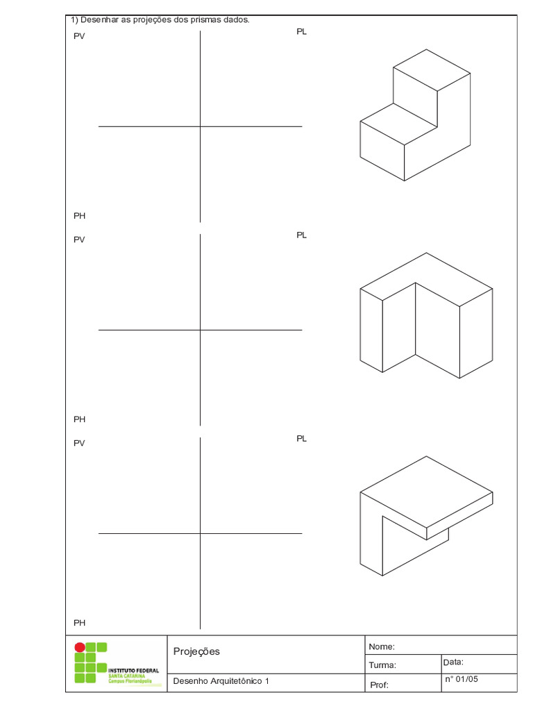 DESENHO - Edificacoes - Lista de Exercícios 3.3 - GD - Projeções ...