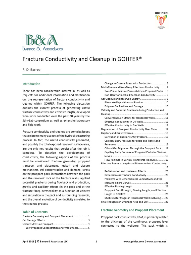 Gohfer Fracture Conductivity Cleanup | PDF | Shear Stress | Home & Garden