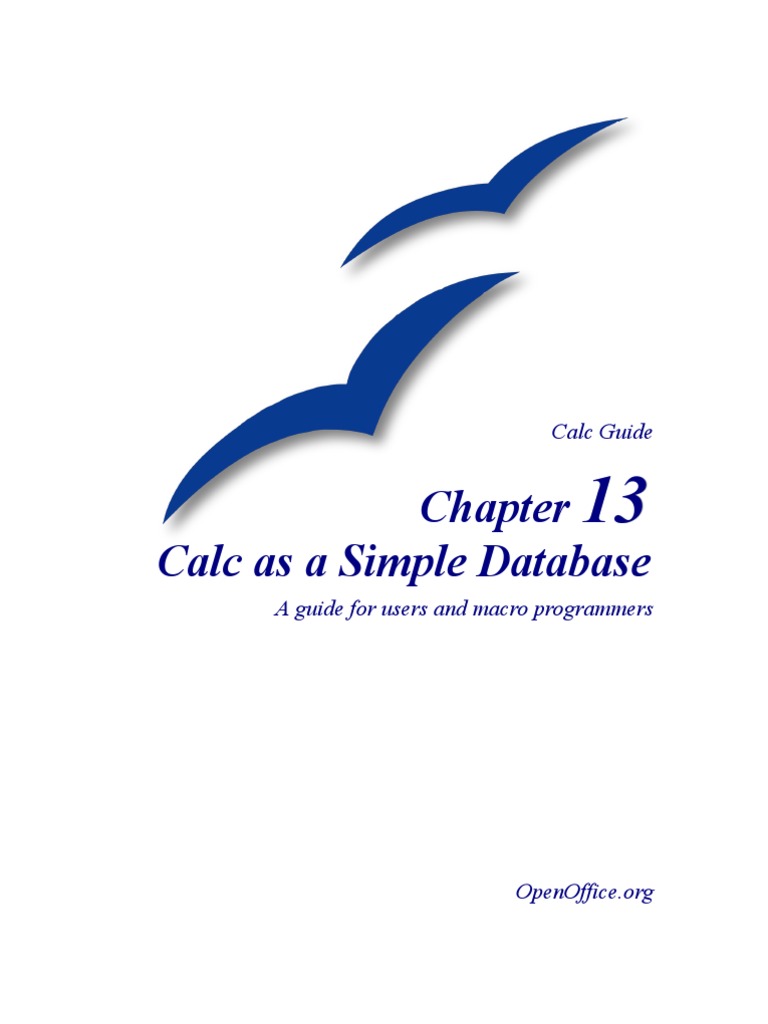 Calc As A Simple Database | PDF | Spreadsheet | Database Index