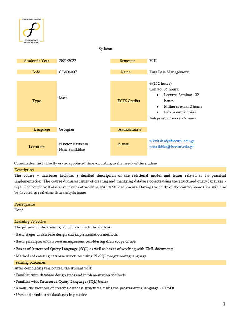 F21.2 Data Base Management | PDF