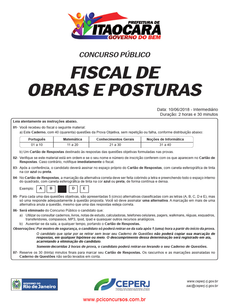 Fiscal de Obras e Posturas | PDF