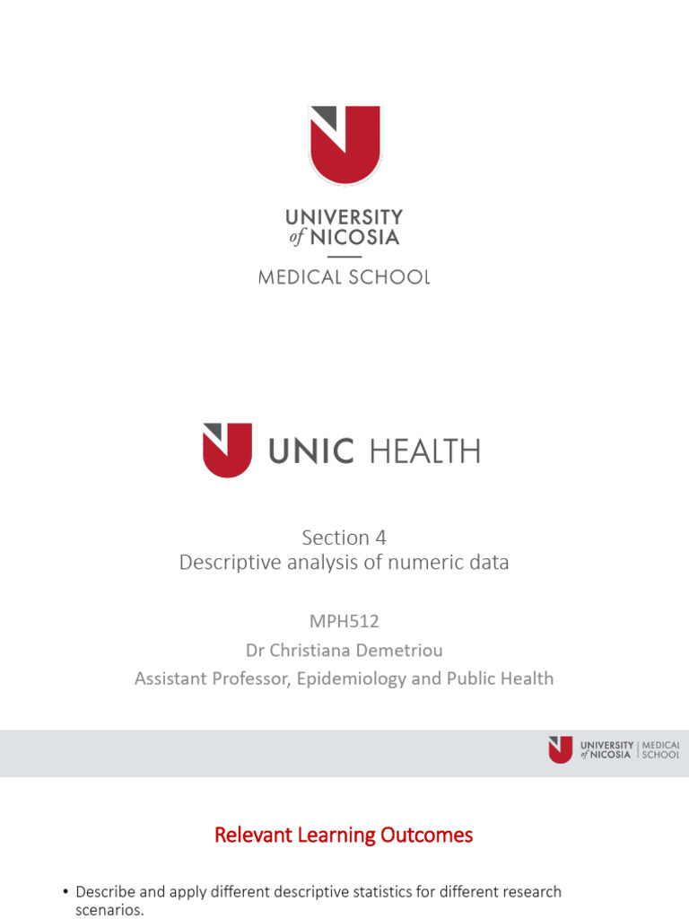 Section 4 - Descriptive Analysis of Numeric Data - Notes | PDF