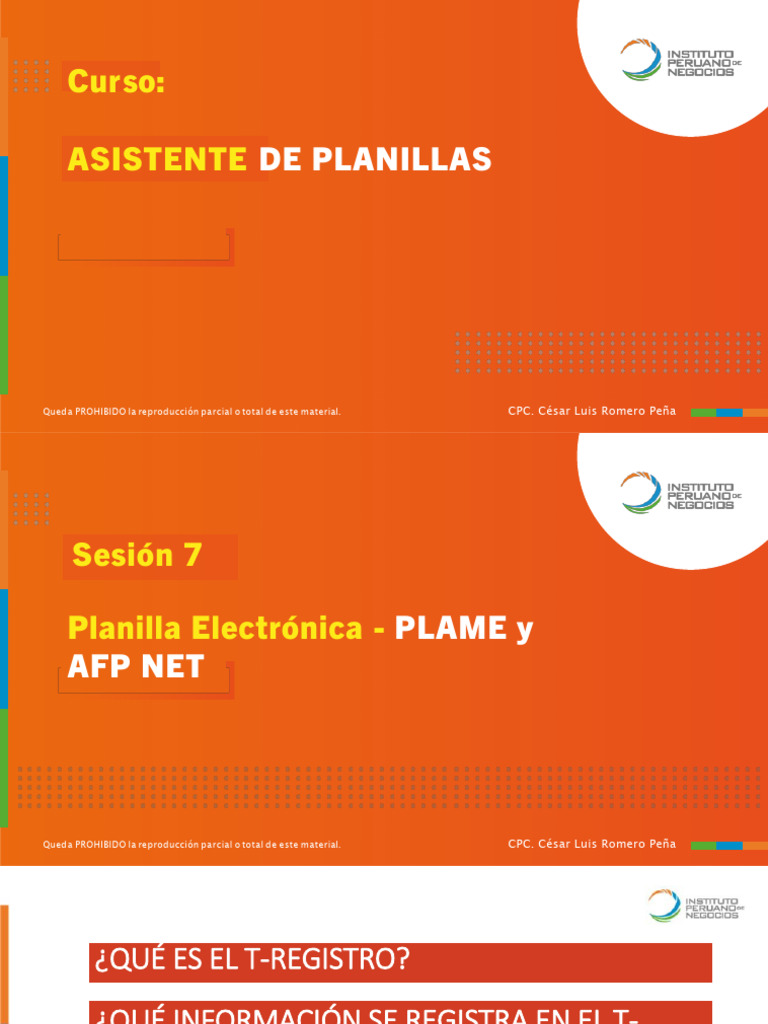SESION 7_ASISTENTE DE PLANILLAS_CLRP | PDF
