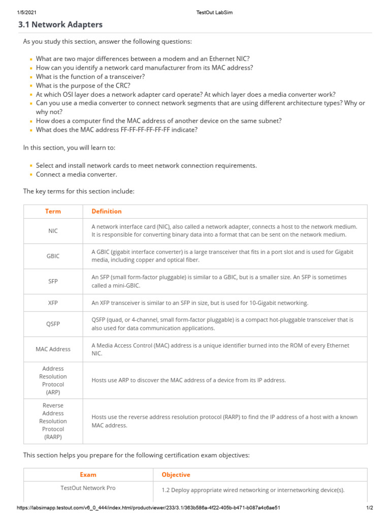 3.1 Network Adapters | PDF