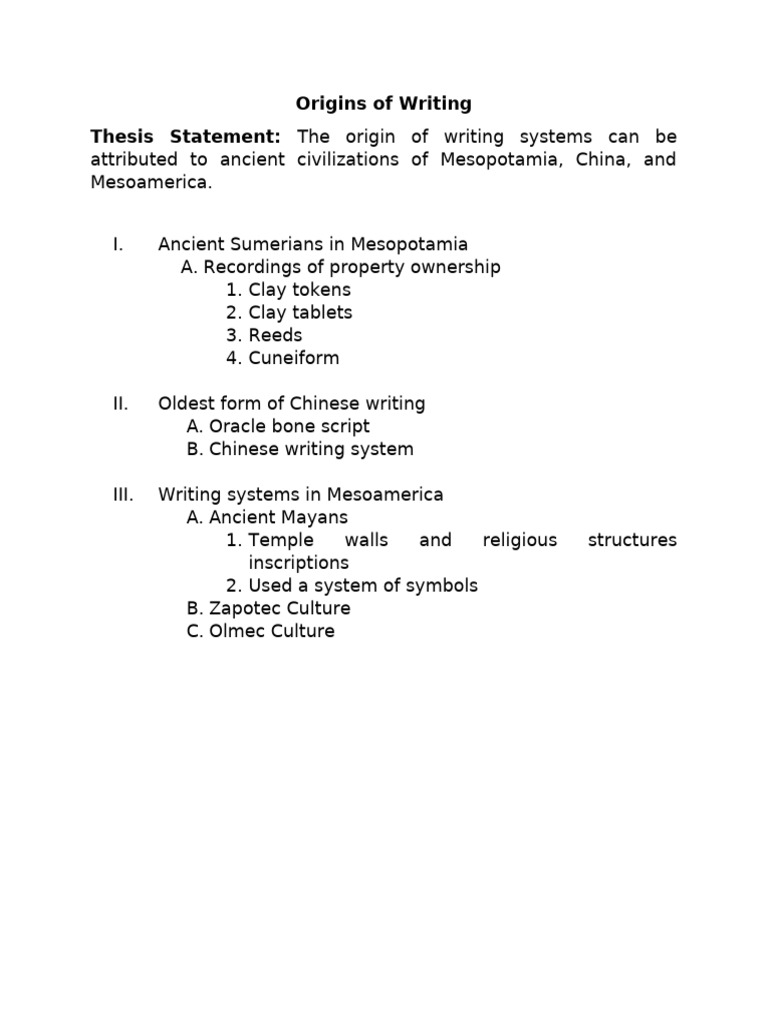 Origins Of Writing Pdf