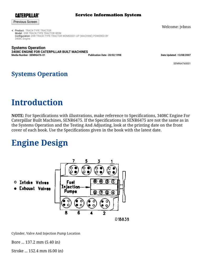 D9R TRACK-TYPE TRACTOR WDM00001-UP (MACHINE) POWERED BY 3408C Engine ...