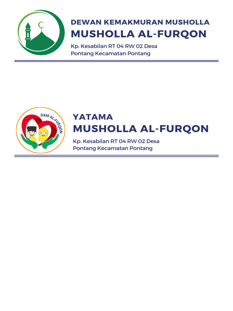 Kop Surat Mushola Al-Furqon | PDF