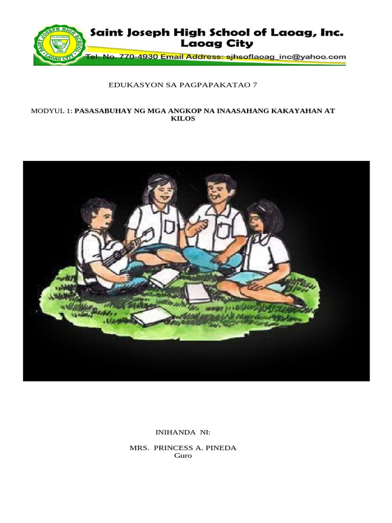 ESP 7 MODULE Lesson 1 | PDF