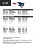 2011 Patriots Schedule