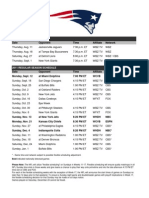 2011 Patriots Schedule