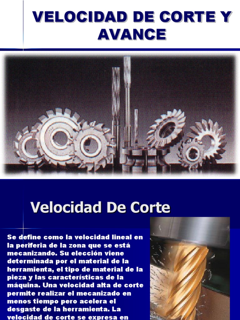Velocidad de Corte y Avance PDF Industrias Ingeniería mecánica