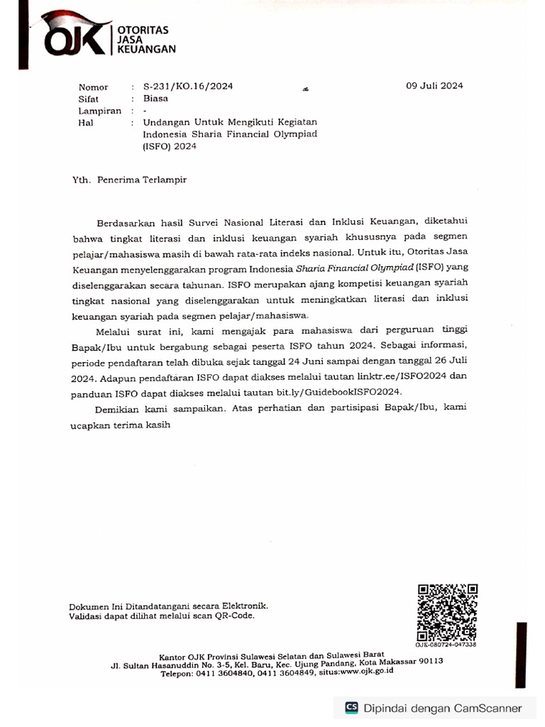 SM 13-07-2024 Undangan Untuk Mengikuti Kegiatan Indonesia Sharia ...