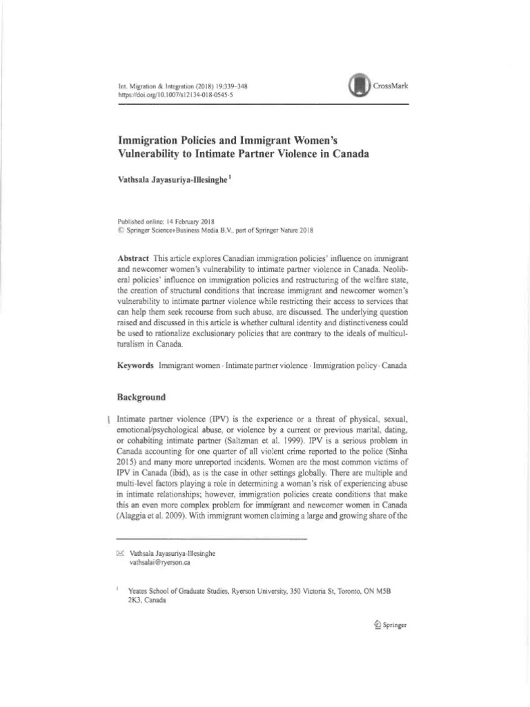 Immigrant Women and IPV Text | PDF