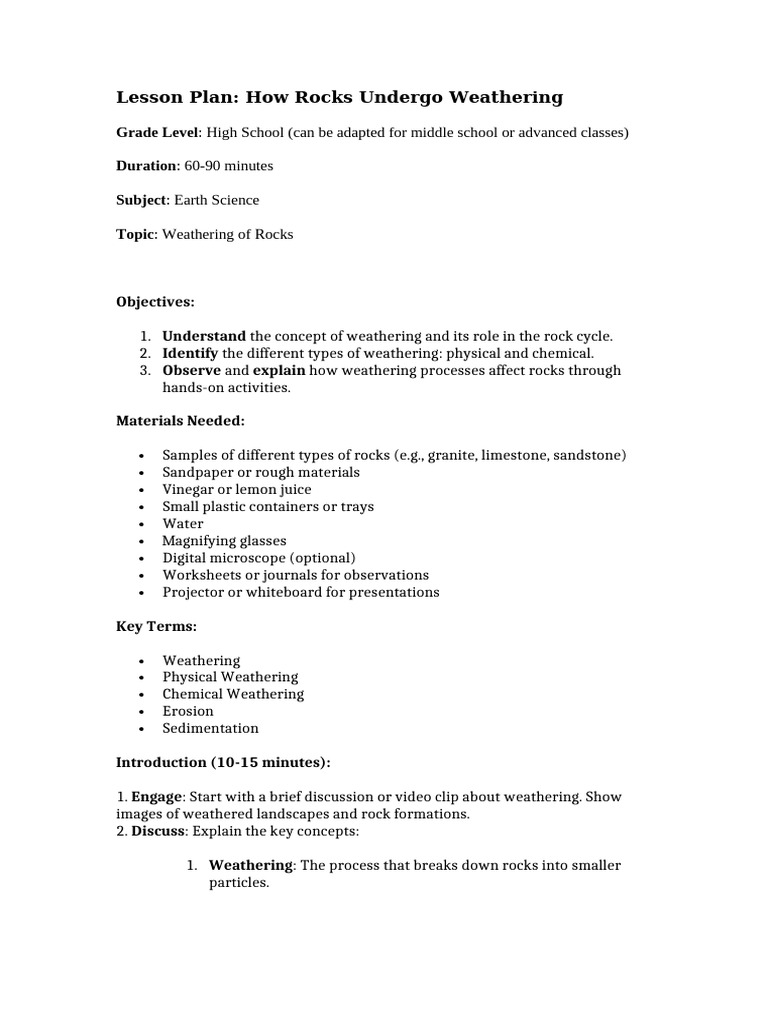 How rocks undergo weathering pdf