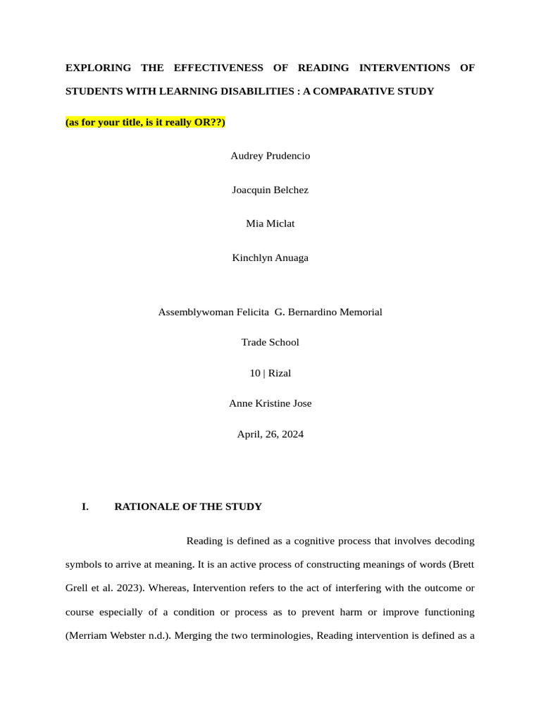 Exploring the effectiveness of reading interventions of students with