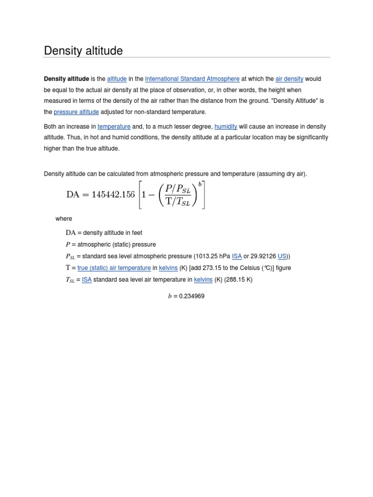 Density Altitude | PDF | Science & Mathematics | Religion & Spirituality