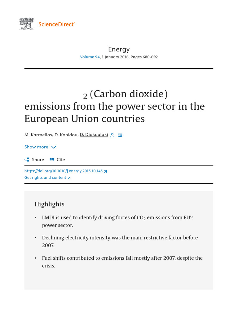 A Decomposition Analysis of The Driving Factors of CO (Carbon Dioxide ...