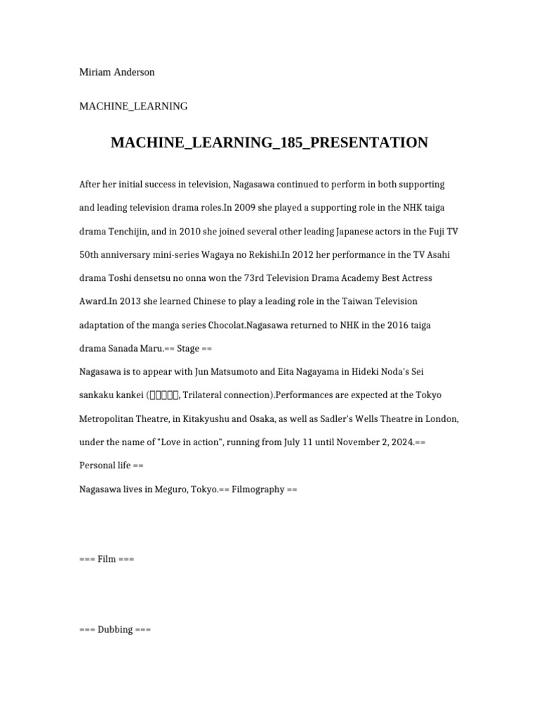 Machine Learning 185 Presentation | PDF