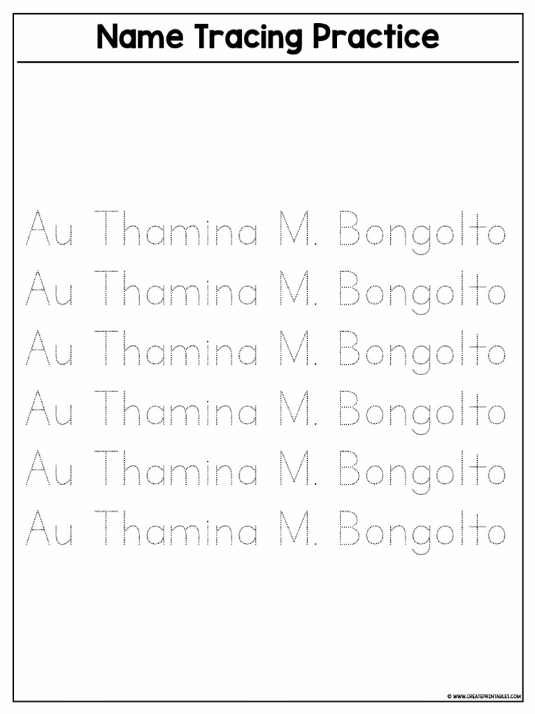 Name Tracing Practice 06BC F178 0B42 PDF