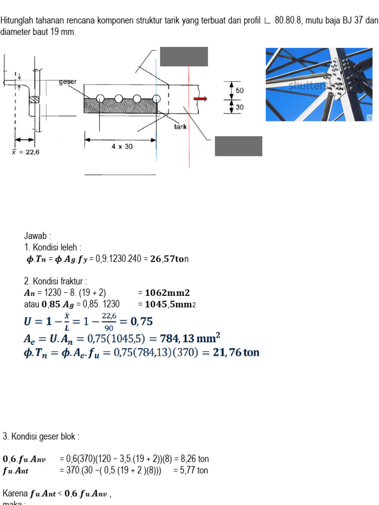 Struktur Baja Bagian 4 (Tension Profile Bolt Connection Design) | PDF