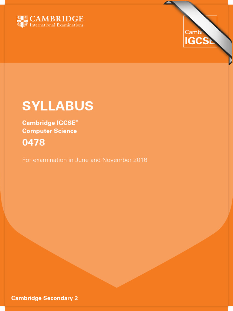 CIE CS Syllabus Reference | PDF