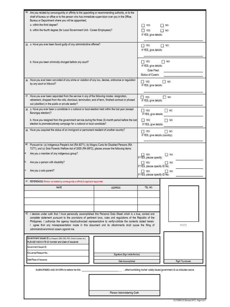 YES NO YES NO: (Person Not Related by Consanguinity or Affinity To ...