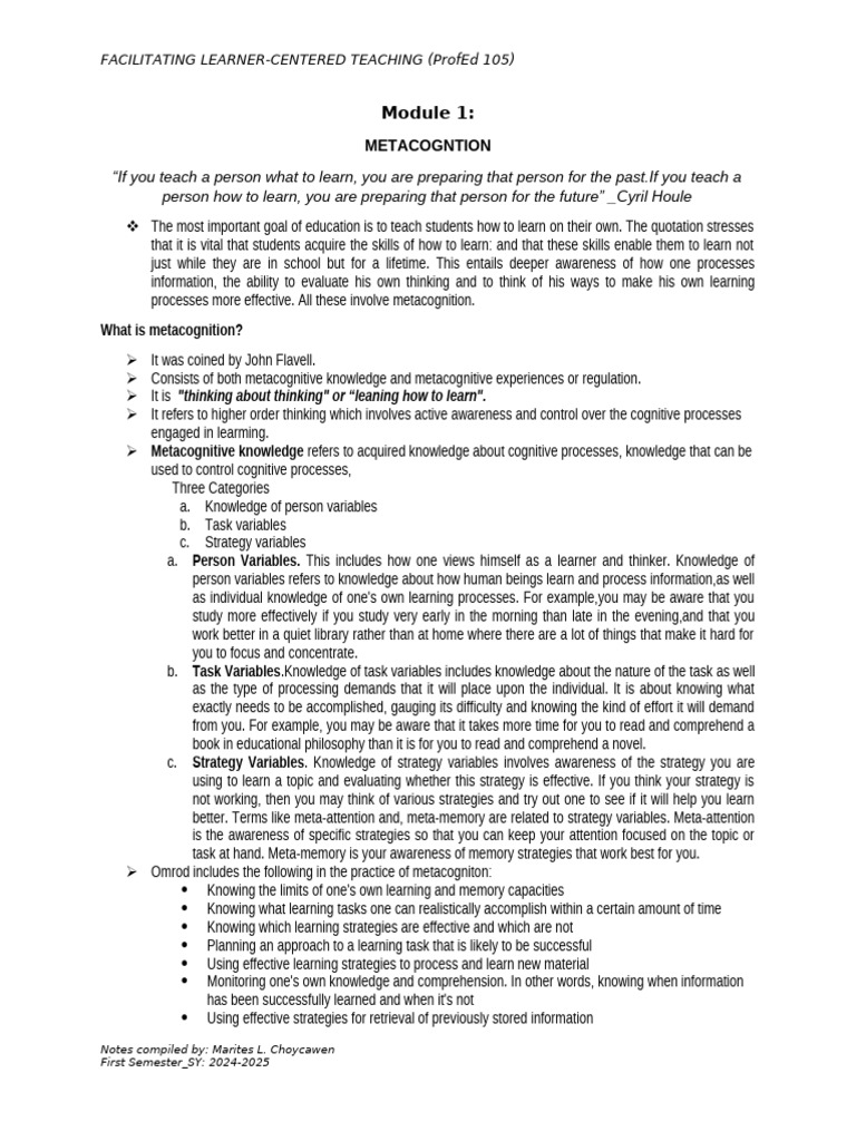Hand Outs Week 2 | PDF