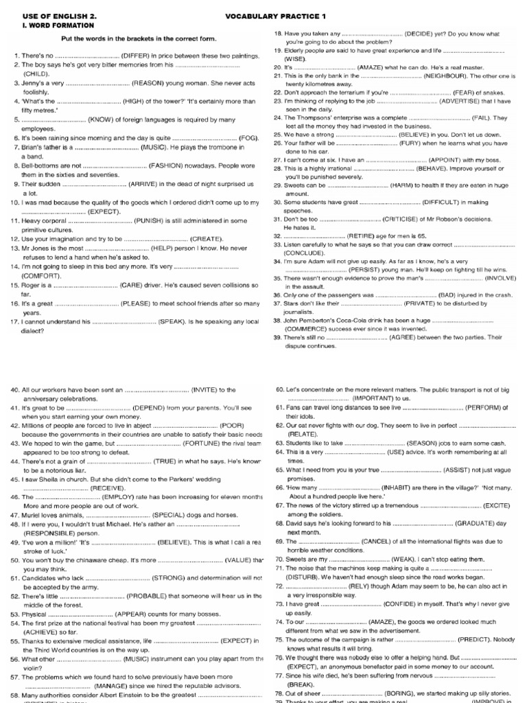 Use of english 2 vocabulary practice 1 1 pdf