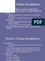 Tema 5. Clases de Palabras