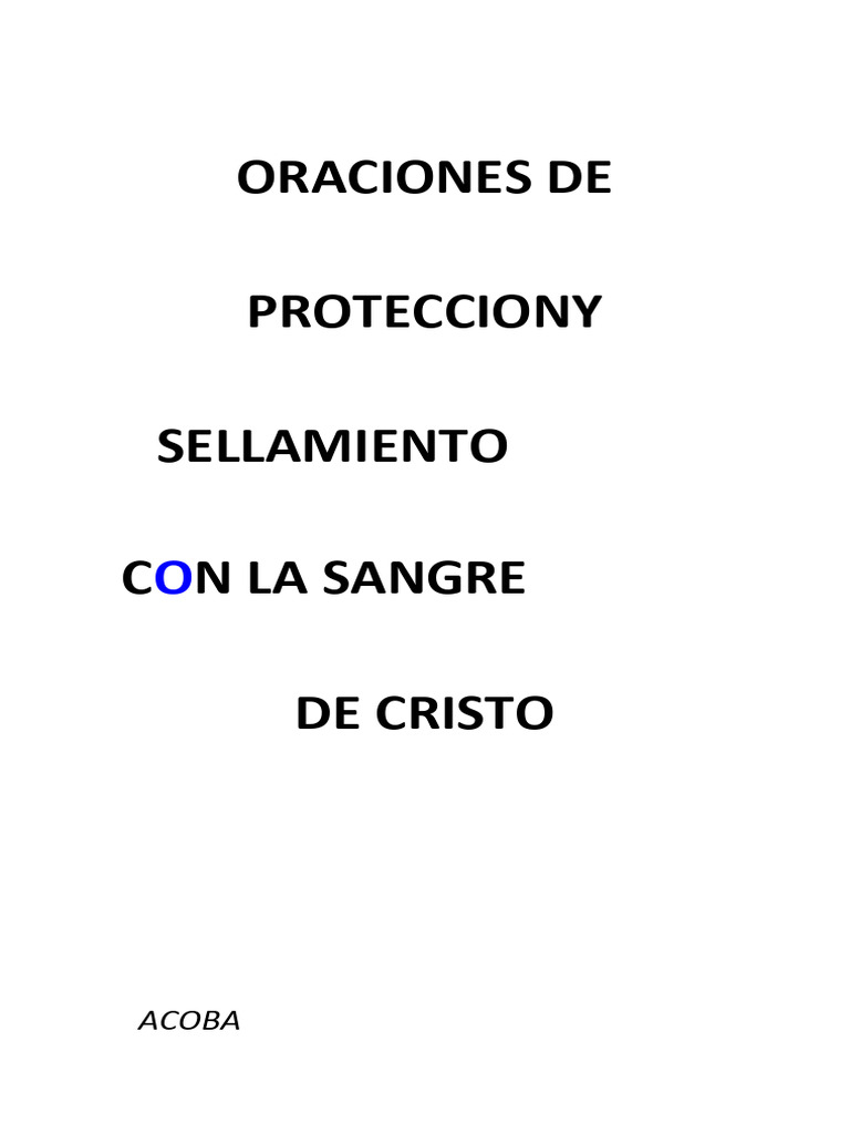 Oraciones de Protección y Sellamiento Con La Sangre de Cristo | PDF