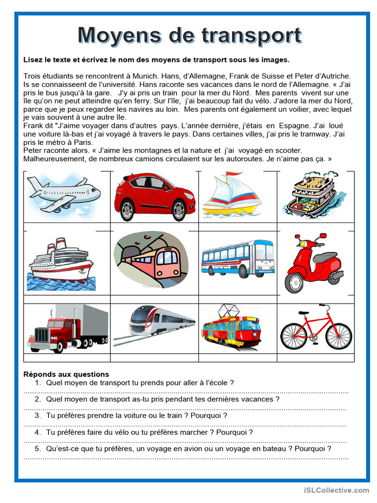 Les moyens de transport en voyage | PDF | Poésie