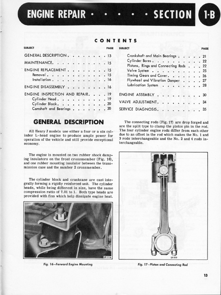 HJ Manual 01B Engine Repair | PDF
