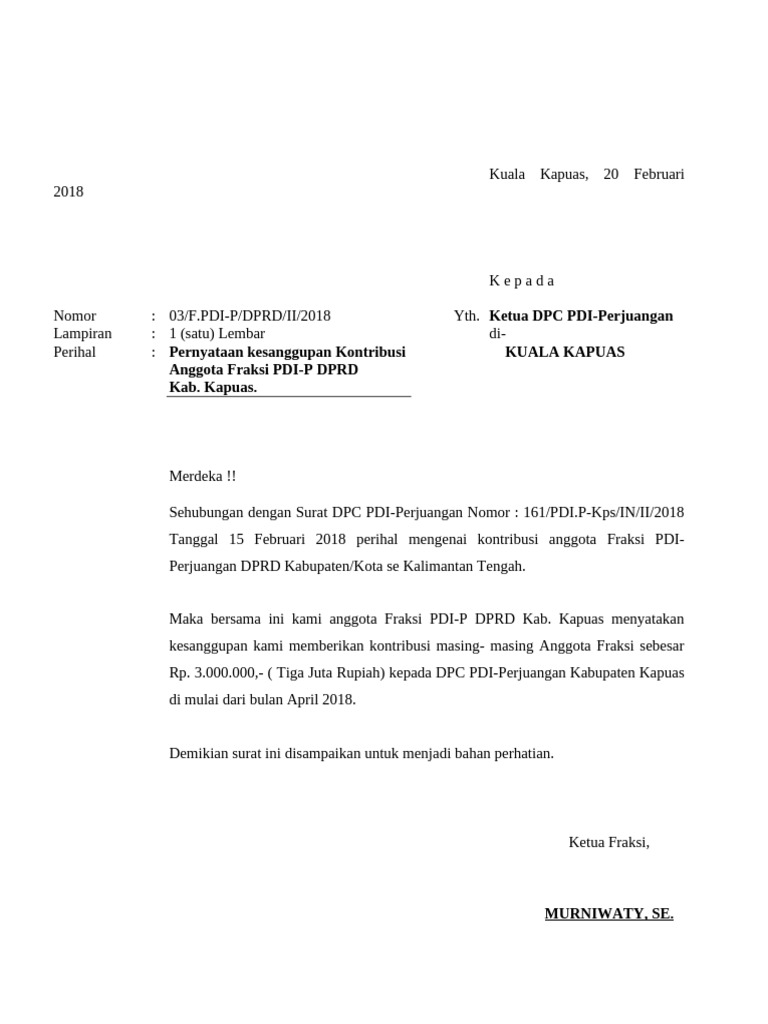 Surat Kontribusi | PDF