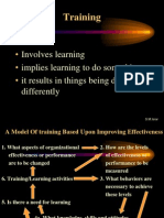 Training: Involves Learning Implies Learning To Do Something It Results in Things Being Done Differently