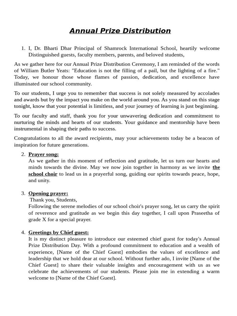 Principal Ma'am Speech | PDF