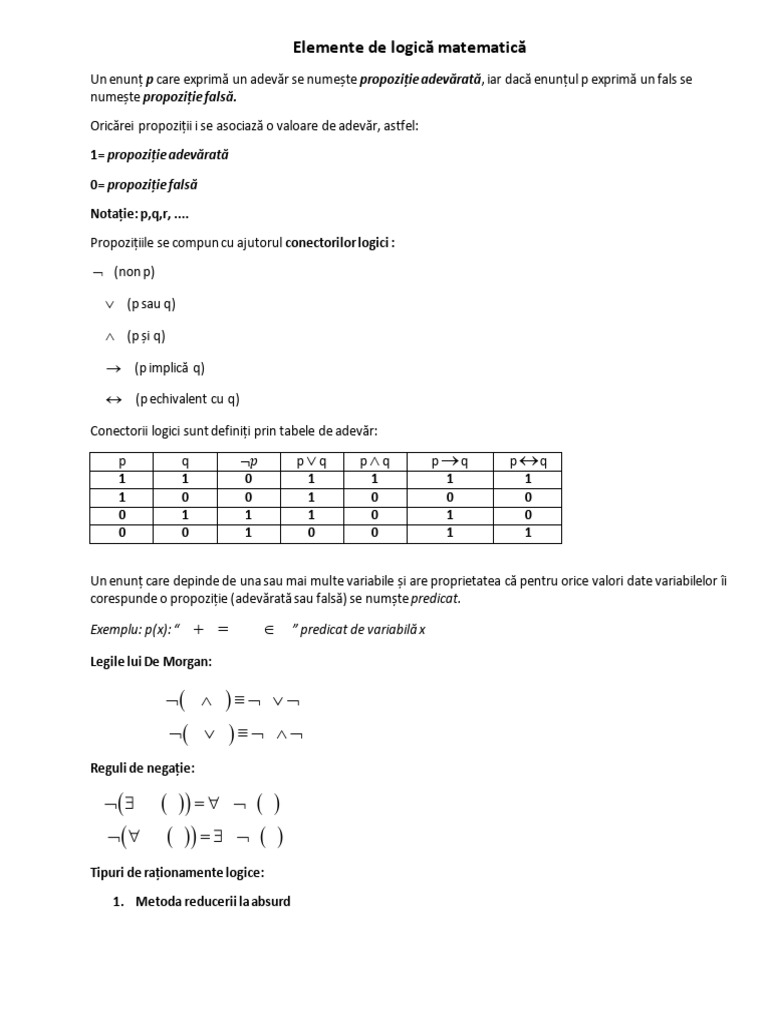 Elemente de Logică Matematică | PDF