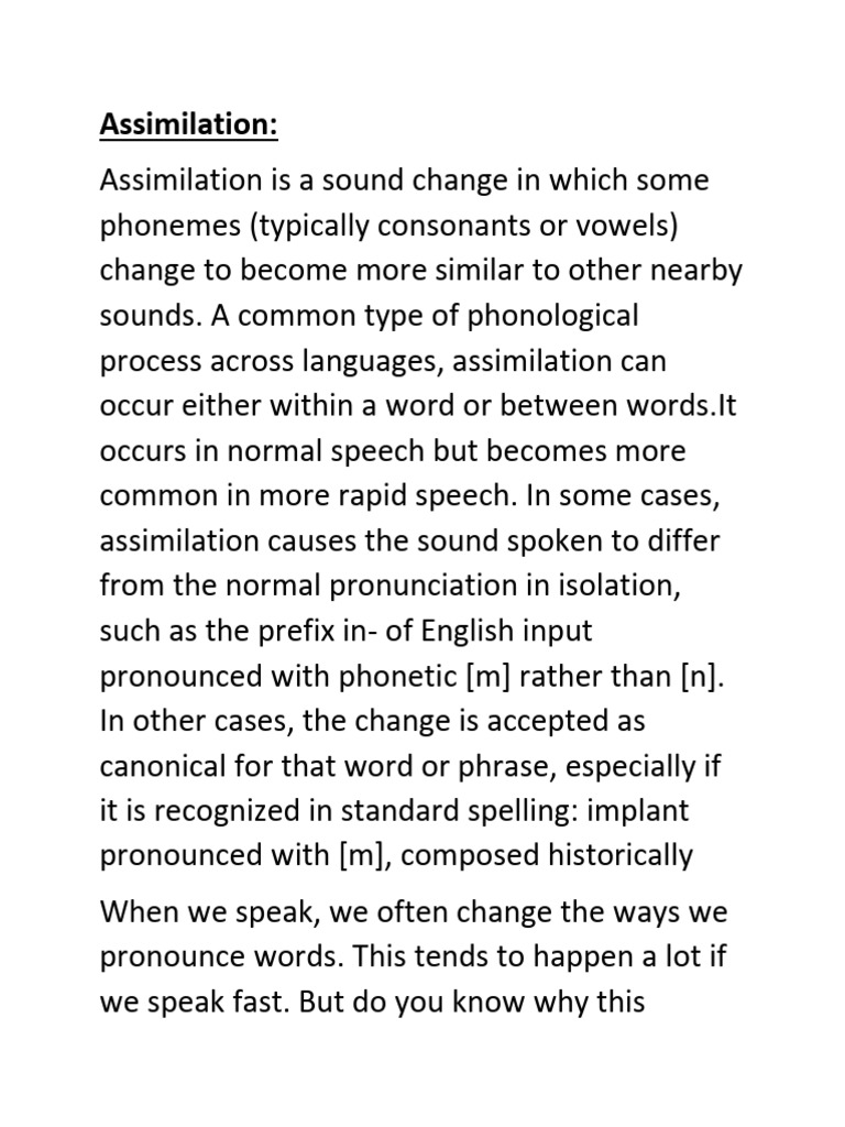 Assimilation | PDF